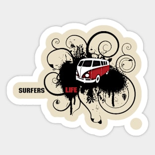 Surfer's Life on Creme Sticker